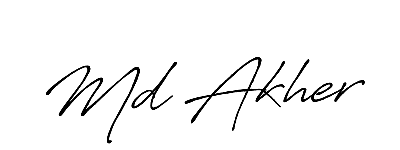 How to Draw Md Akher signature style? Antro_Vectra_Bolder is a latest design signature styles for name Md Akher. Md Akher signature style 7 images and pictures png