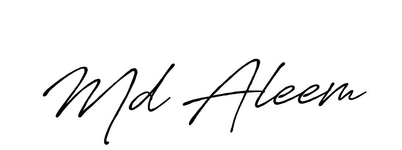 Also we have Md Aleem name is the best signature style. Create professional handwritten signature collection using Antro_Vectra_Bolder autograph style. Md Aleem signature style 7 images and pictures png