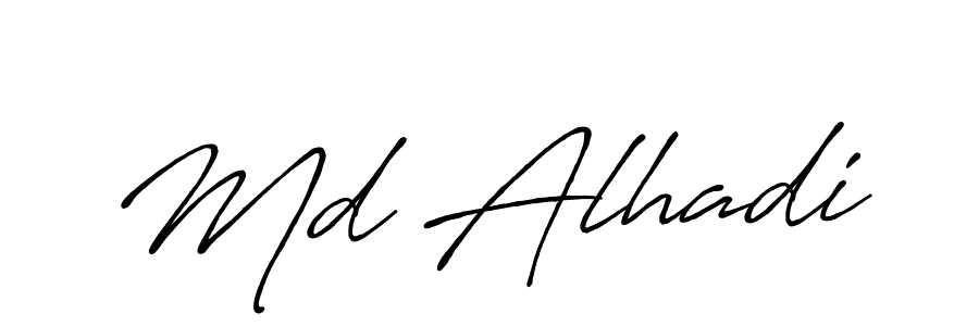 It looks lik you need a new signature style for name Md Alhadi. Design unique handwritten (Antro_Vectra_Bolder) signature with our free signature maker in just a few clicks. Md Alhadi signature style 7 images and pictures png