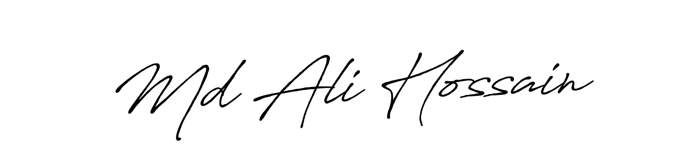 You should practise on your own different ways (Antro_Vectra_Bolder) to write your name (Md Ali Hossain) in signature. don't let someone else do it for you. Md Ali Hossain signature style 7 images and pictures png