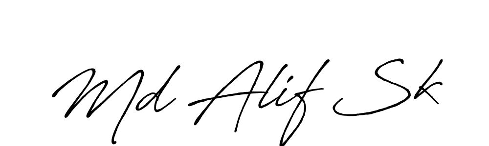 Create a beautiful signature design for name Md Alif Sk. With this signature (Antro_Vectra_Bolder) fonts, you can make a handwritten signature for free. Md Alif Sk signature style 7 images and pictures png