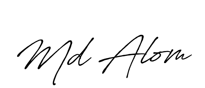 How to make Md Alom name signature. Use Antro_Vectra_Bolder style for creating short signs online. This is the latest handwritten sign. Md Alom signature style 7 images and pictures png