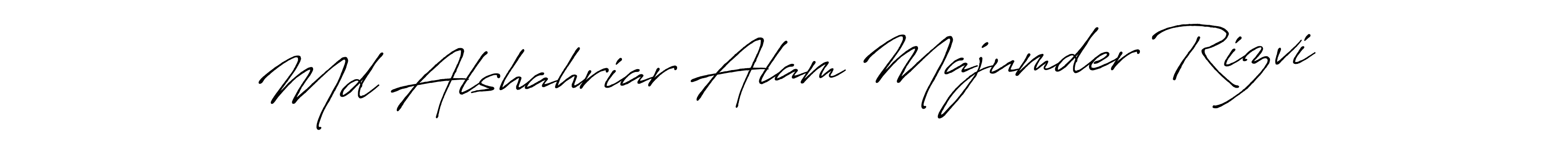 Design your own signature with our free online signature maker. With this signature software, you can create a handwritten (Antro_Vectra_Bolder) signature for name Md Alshahriar Alam Majumder Rizvi. Md Alshahriar Alam Majumder Rizvi signature style 7 images and pictures png