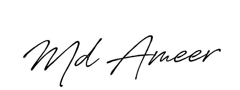 How to make Md Ameer signature? Antro_Vectra_Bolder is a professional autograph style. Create handwritten signature for Md Ameer name. Md Ameer signature style 7 images and pictures png