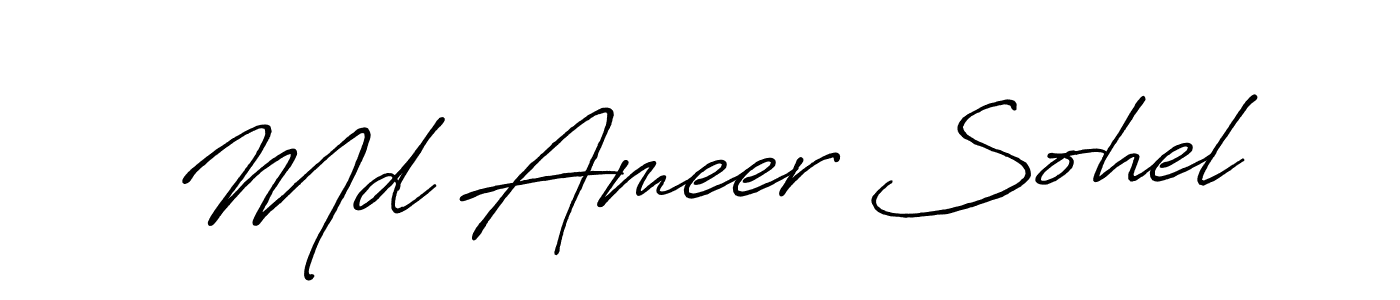 Also You can easily find your signature by using the search form. We will create Md Ameer Sohel name handwritten signature images for you free of cost using Antro_Vectra_Bolder sign style. Md Ameer Sohel signature style 7 images and pictures png