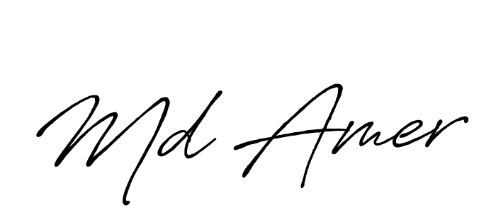 Use a signature maker to create a handwritten signature online. With this signature software, you can design (Antro_Vectra_Bolder) your own signature for name Md Amer. Md Amer signature style 7 images and pictures png