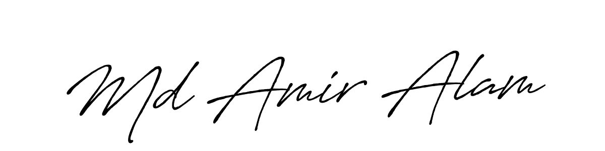 Design your own signature with our free online signature maker. With this signature software, you can create a handwritten (Antro_Vectra_Bolder) signature for name Md Amir Alam. Md Amir Alam signature style 7 images and pictures png