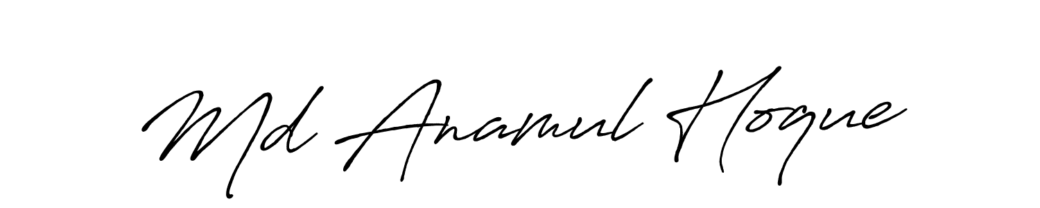 Create a beautiful signature design for name Md Anamul Hoque. With this signature (Antro_Vectra_Bolder) fonts, you can make a handwritten signature for free. Md Anamul Hoque signature style 7 images and pictures png