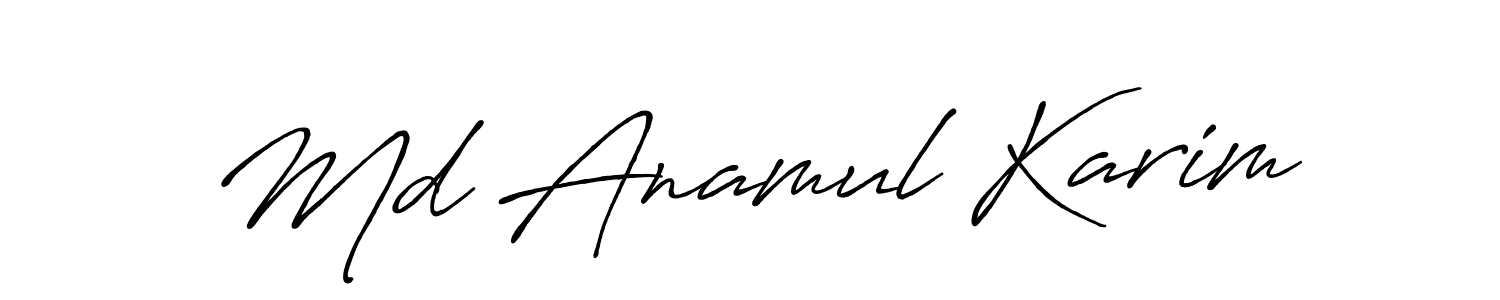 Create a beautiful signature design for name Md Anamul Karim. With this signature (Antro_Vectra_Bolder) fonts, you can make a handwritten signature for free. Md Anamul Karim signature style 7 images and pictures png
