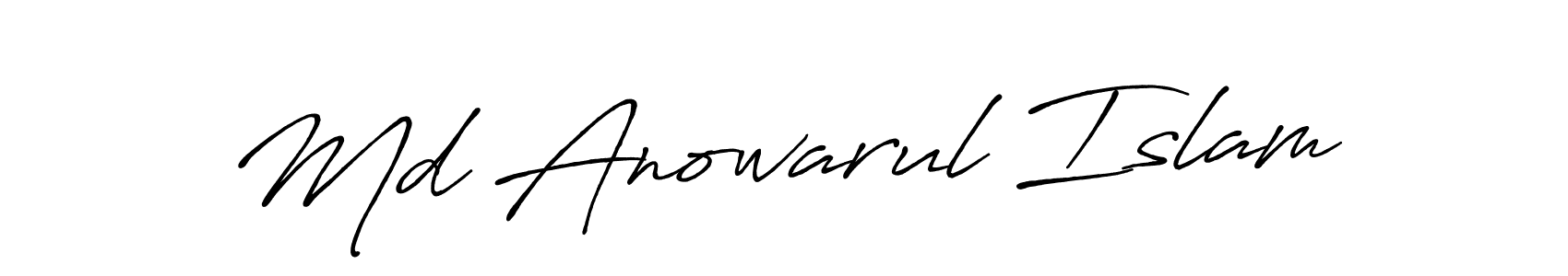 How to make Md Anowarul Islam name signature. Use Antro_Vectra_Bolder style for creating short signs online. This is the latest handwritten sign. Md Anowarul Islam signature style 7 images and pictures png