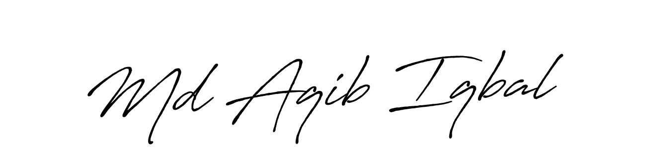 Use a signature maker to create a handwritten signature online. With this signature software, you can design (Antro_Vectra_Bolder) your own signature for name Md Aqib Iqbal. Md Aqib Iqbal signature style 7 images and pictures png