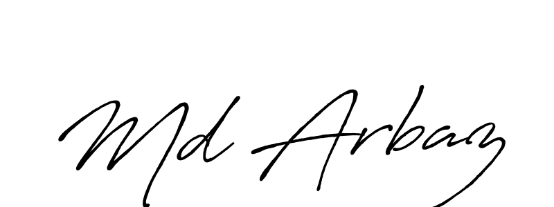 Use a signature maker to create a handwritten signature online. With this signature software, you can design (Antro_Vectra_Bolder) your own signature for name Md Arbaz. Md Arbaz signature style 7 images and pictures png