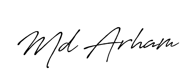 Md Arham stylish signature style. Best Handwritten Sign (Antro_Vectra_Bolder) for my name. Handwritten Signature Collection Ideas for my name Md Arham. Md Arham signature style 7 images and pictures png