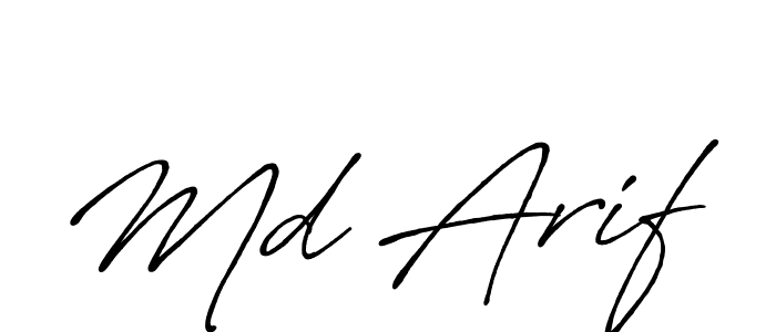 Make a beautiful signature design for name Md Arif. With this signature (Antro_Vectra_Bolder) style, you can create a handwritten signature for free. Md Arif signature style 7 images and pictures png