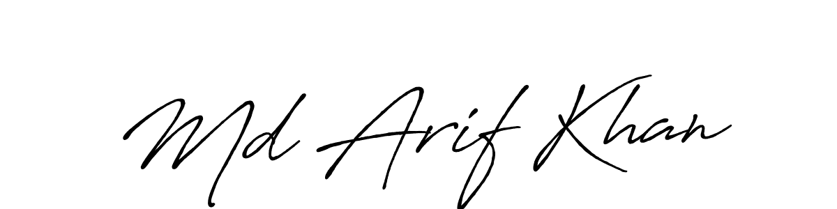Design your own signature with our free online signature maker. With this signature software, you can create a handwritten (Antro_Vectra_Bolder) signature for name Md Arif Khan. Md Arif Khan signature style 7 images and pictures png