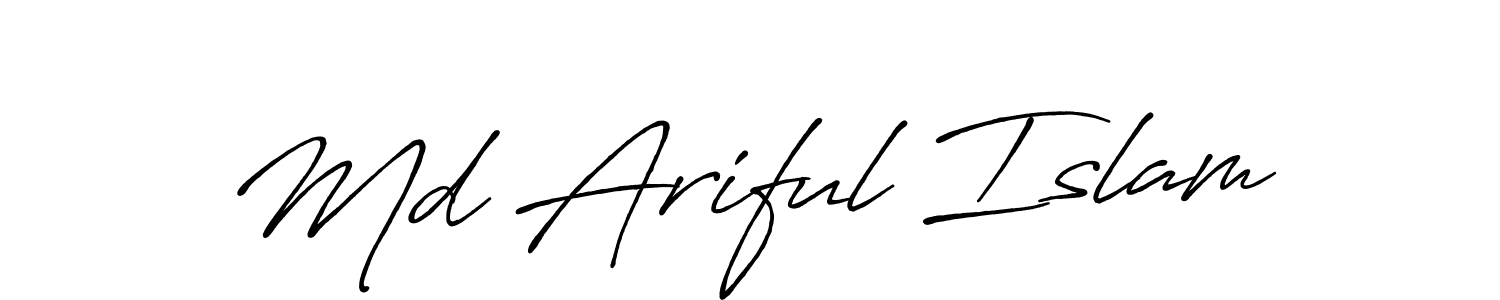 Make a beautiful signature design for name Md Ariful Islam. With this signature (Antro_Vectra_Bolder) style, you can create a handwritten signature for free. Md Ariful Islam signature style 7 images and pictures png