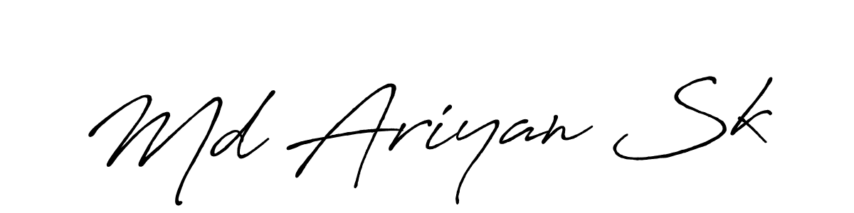 How to make Md Ariyan Sk name signature. Use Antro_Vectra_Bolder style for creating short signs online. This is the latest handwritten sign. Md Ariyan Sk signature style 7 images and pictures png