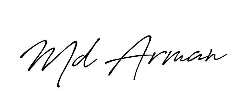 Make a beautiful signature design for name Md Arman. With this signature (Antro_Vectra_Bolder) style, you can create a handwritten signature for free. Md Arman signature style 7 images and pictures png
