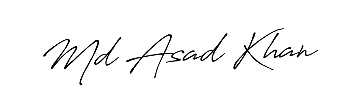 Create a beautiful signature design for name Md Asad Khan. With this signature (Antro_Vectra_Bolder) fonts, you can make a handwritten signature for free. Md Asad Khan signature style 7 images and pictures png