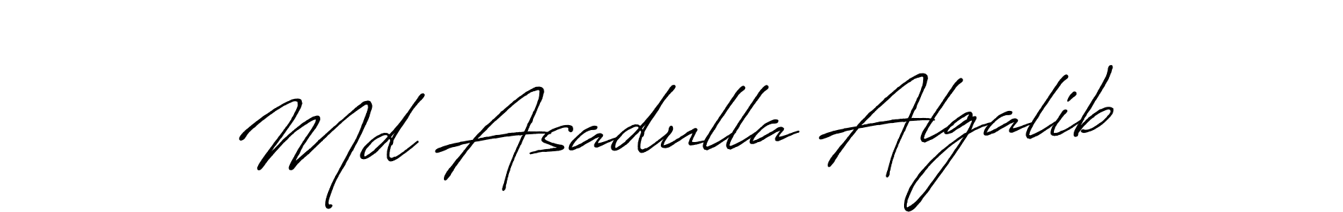 Antro_Vectra_Bolder is a professional signature style that is perfect for those who want to add a touch of class to their signature. It is also a great choice for those who want to make their signature more unique. Get Md Asadulla Algalib name to fancy signature for free. Md Asadulla Algalib signature style 7 images and pictures png