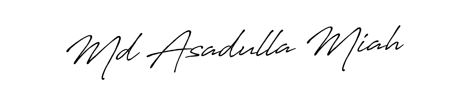 How to make Md Asadulla Miah name signature. Use Antro_Vectra_Bolder style for creating short signs online. This is the latest handwritten sign. Md Asadulla Miah signature style 7 images and pictures png