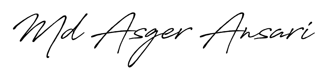 Design your own signature with our free online signature maker. With this signature software, you can create a handwritten (Antro_Vectra_Bolder) signature for name Md Asger Ansari. Md Asger Ansari signature style 7 images and pictures png