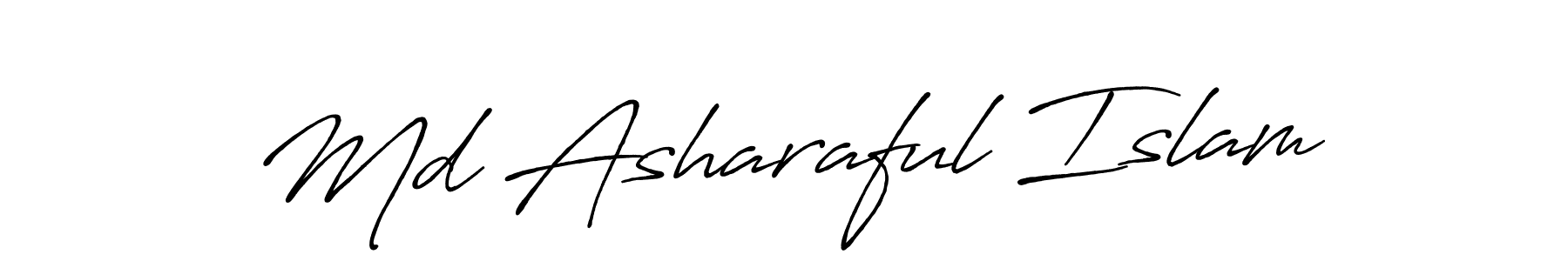 How to make Md Asharaful Islam name signature. Use Antro_Vectra_Bolder style for creating short signs online. This is the latest handwritten sign. Md Asharaful Islam signature style 7 images and pictures png