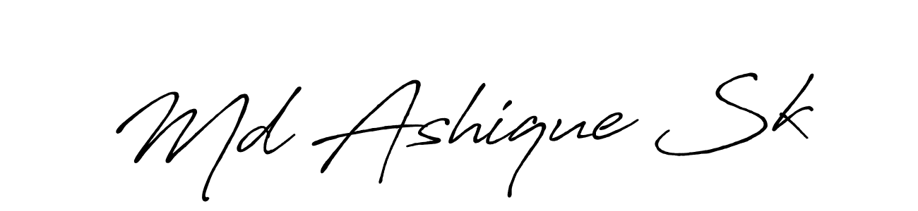 Use a signature maker to create a handwritten signature online. With this signature software, you can design (Antro_Vectra_Bolder) your own signature for name Md Ashique Sk. Md Ashique Sk signature style 7 images and pictures png