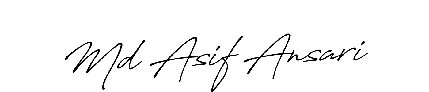 The best way (Antro_Vectra_Bolder) to make a short signature is to pick only two or three words in your name. The name Md Asif Ansari include a total of six letters. For converting this name. Md Asif Ansari signature style 7 images and pictures png