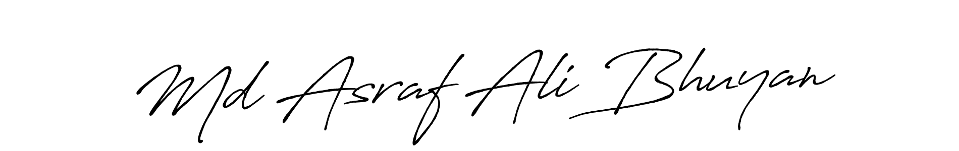 How to make Md Asraf Ali Bhuyan name signature. Use Antro_Vectra_Bolder style for creating short signs online. This is the latest handwritten sign. Md Asraf Ali Bhuyan signature style 7 images and pictures png