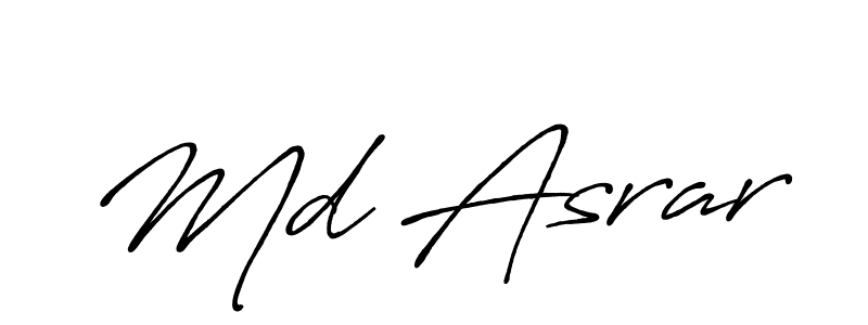 Also we have Md Asrar name is the best signature style. Create professional handwritten signature collection using Antro_Vectra_Bolder autograph style. Md Asrar signature style 7 images and pictures png