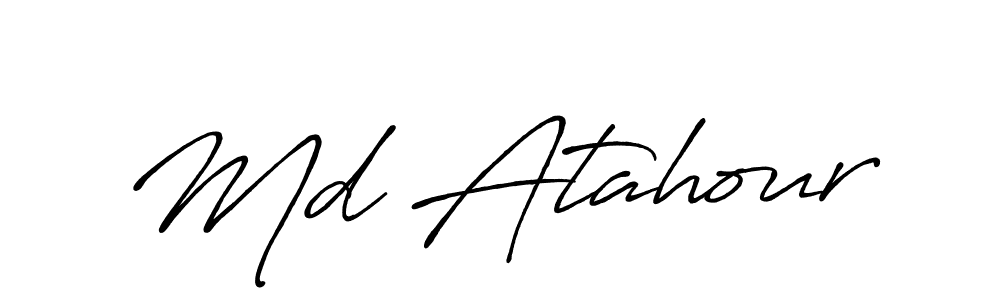 Also You can easily find your signature by using the search form. We will create Md Atahour name handwritten signature images for you free of cost using Antro_Vectra_Bolder sign style. Md Atahour signature style 7 images and pictures png