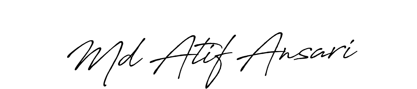 Also we have Md Atif Ansari name is the best signature style. Create professional handwritten signature collection using Antro_Vectra_Bolder autograph style. Md Atif Ansari signature style 7 images and pictures png
