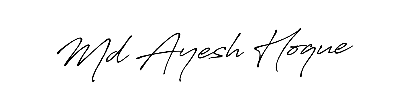 How to make Md Ayesh Hoque signature? Antro_Vectra_Bolder is a professional autograph style. Create handwritten signature for Md Ayesh Hoque name. Md Ayesh Hoque signature style 7 images and pictures png