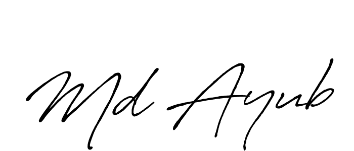 Design your own signature with our free online signature maker. With this signature software, you can create a handwritten (Antro_Vectra_Bolder) signature for name Md Ayub. Md Ayub signature style 7 images and pictures png