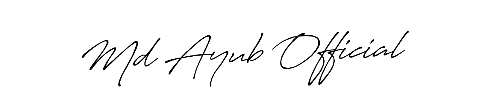 How to make Md Ayub Official signature? Antro_Vectra_Bolder is a professional autograph style. Create handwritten signature for Md Ayub Official name. Md Ayub Official signature style 7 images and pictures png