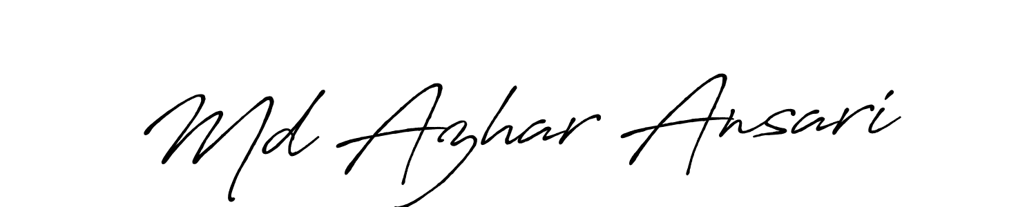 The best way (Antro_Vectra_Bolder) to make a short signature is to pick only two or three words in your name. The name Md Azhar Ansari include a total of six letters. For converting this name. Md Azhar Ansari signature style 7 images and pictures png