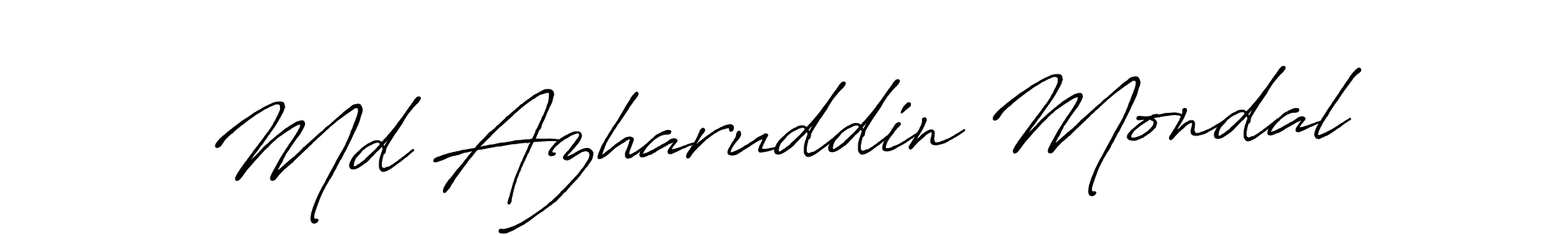 Create a beautiful signature design for name Md Azharuddin Mondal. With this signature (Antro_Vectra_Bolder) fonts, you can make a handwritten signature for free. Md Azharuddin Mondal signature style 7 images and pictures png