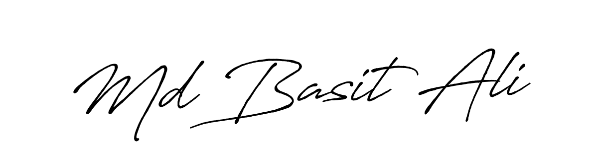 Create a beautiful signature design for name Md Basit Ali. With this signature (Antro_Vectra_Bolder) fonts, you can make a handwritten signature for free. Md Basit Ali signature style 7 images and pictures png