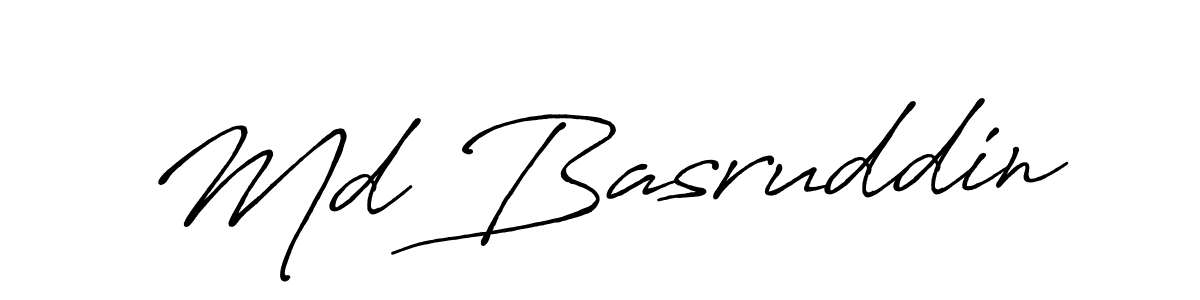 How to make Md Basruddin name signature. Use Antro_Vectra_Bolder style for creating short signs online. This is the latest handwritten sign. Md Basruddin signature style 7 images and pictures png