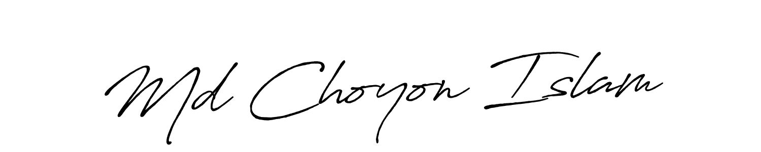 Also we have Md Choyon Islam name is the best signature style. Create professional handwritten signature collection using Antro_Vectra_Bolder autograph style. Md Choyon Islam signature style 7 images and pictures png