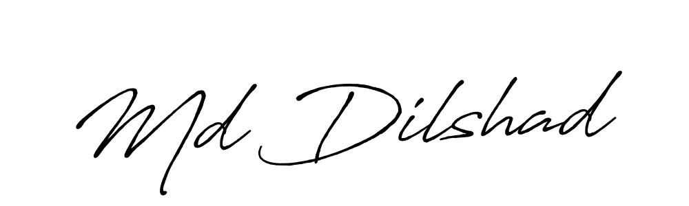 Also You can easily find your signature by using the search form. We will create Md Dilshad name handwritten signature images for you free of cost using Antro_Vectra_Bolder sign style. Md Dilshad signature style 7 images and pictures png