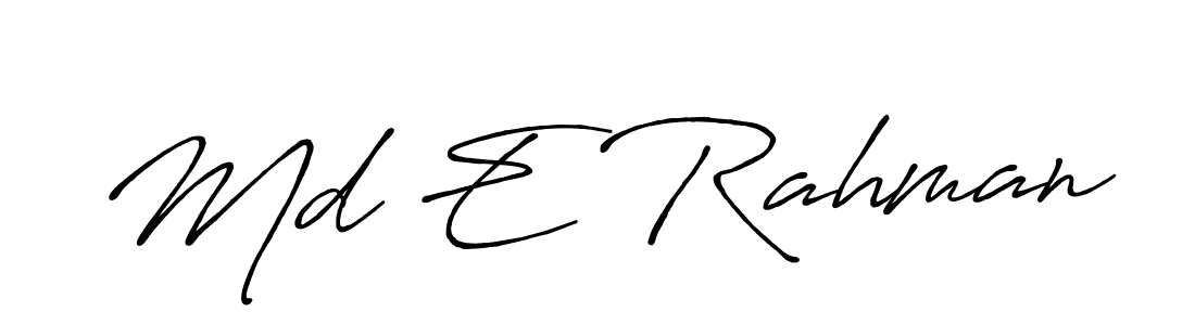 How to make Md E Rahman name signature. Use Antro_Vectra_Bolder style for creating short signs online. This is the latest handwritten sign. Md E Rahman signature style 7 images and pictures png