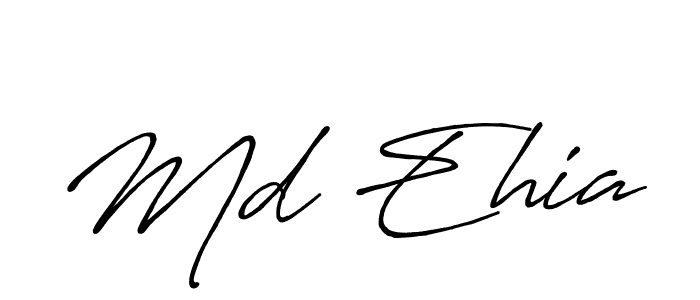 Make a beautiful signature design for name Md Ehia. With this signature (Antro_Vectra_Bolder) style, you can create a handwritten signature for free. Md Ehia signature style 7 images and pictures png