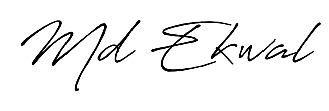 A stylish, flowing autograph style designed for name Md Ekwal using Antro_Vectra_Bolder typography. Perfect for digital creative projects. Md Ekwal signature style 7 images and pictures png