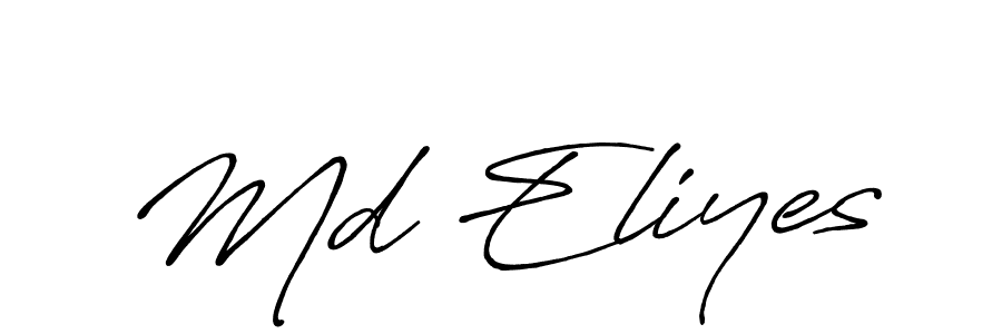 How to make Md Eliyes signature? Antro_Vectra_Bolder is a professional autograph style. Create handwritten signature for Md Eliyes name. Md Eliyes signature style 7 images and pictures png