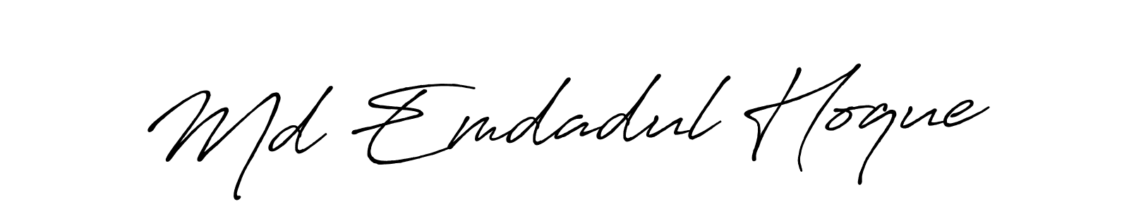 Also You can easily find your signature by using the search form. We will create Md Emdadul Hoque name handwritten signature images for you free of cost using Antro_Vectra_Bolder sign style. Md Emdadul Hoque signature style 7 images and pictures png