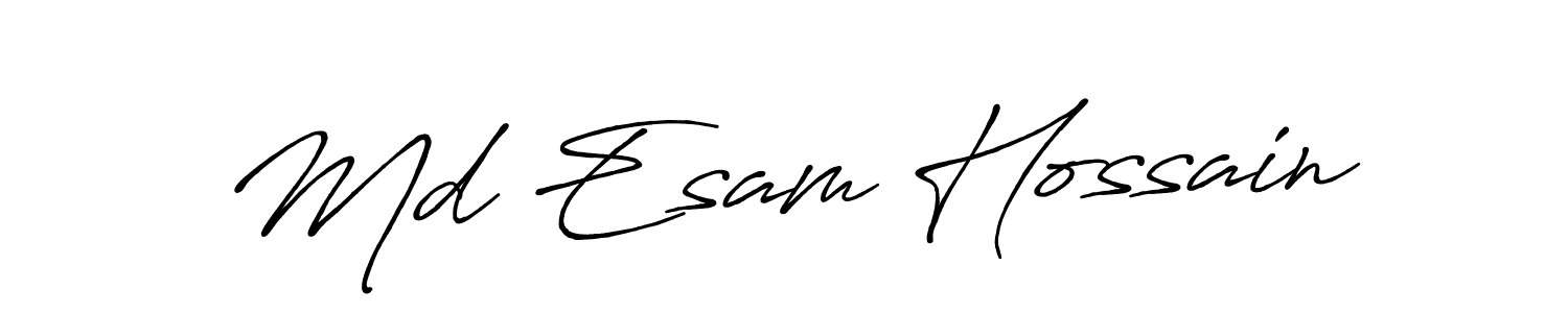 Also You can easily find your signature by using the search form. We will create Md Esam Hossain name handwritten signature images for you free of cost using Antro_Vectra_Bolder sign style. Md Esam Hossain signature style 7 images and pictures png