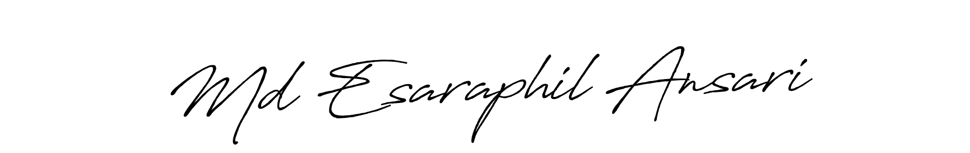 if you are searching for the best signature style for your name Md Esaraphil Ansari. so please give up your signature search. here we have designed multiple signature styles  using Antro_Vectra_Bolder. Md Esaraphil Ansari signature style 7 images and pictures png