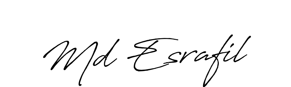 Use a signature maker to create a handwritten signature online. With this signature software, you can design (Antro_Vectra_Bolder) your own signature for name Md Esrafil. Md Esrafil signature style 7 images and pictures png